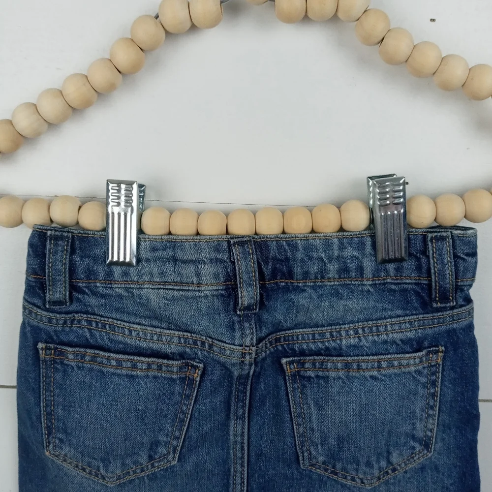 Baby Gap girls size 4 mini denim normal wash jean skirt slide snap with zipper